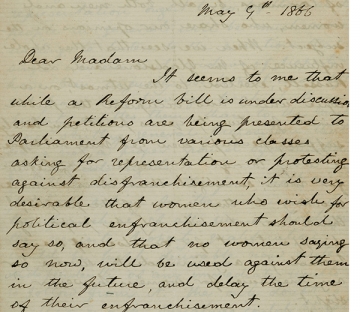 Letter from Helen Taylor to Barbara Bodichon, 9 May 1866 - LSE Library